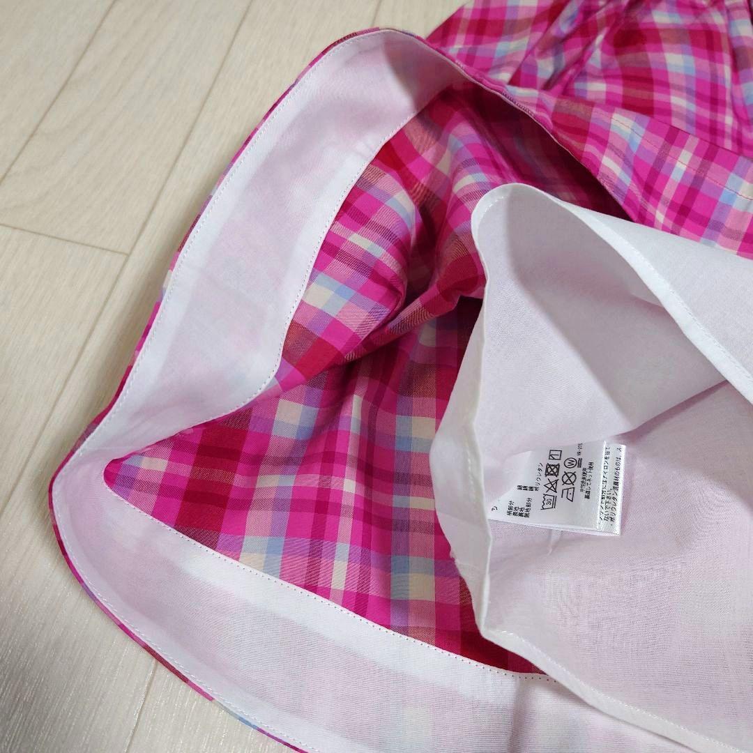 ケイトスペード140サイズ　ガーデンプレイドオフショルダーワンピース　ピンク