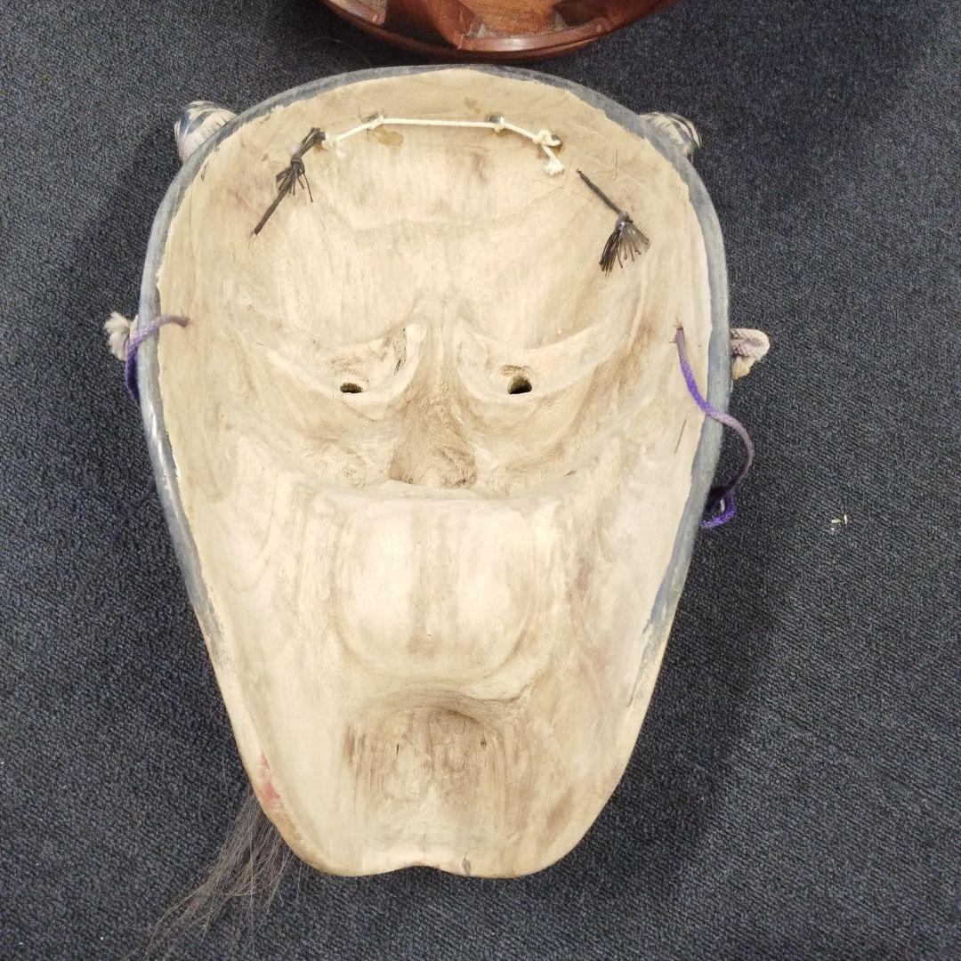 【迫力の神楽面 】般若面 木彫 敏秋作✨【ガハハ本舗お宝倉庫市】