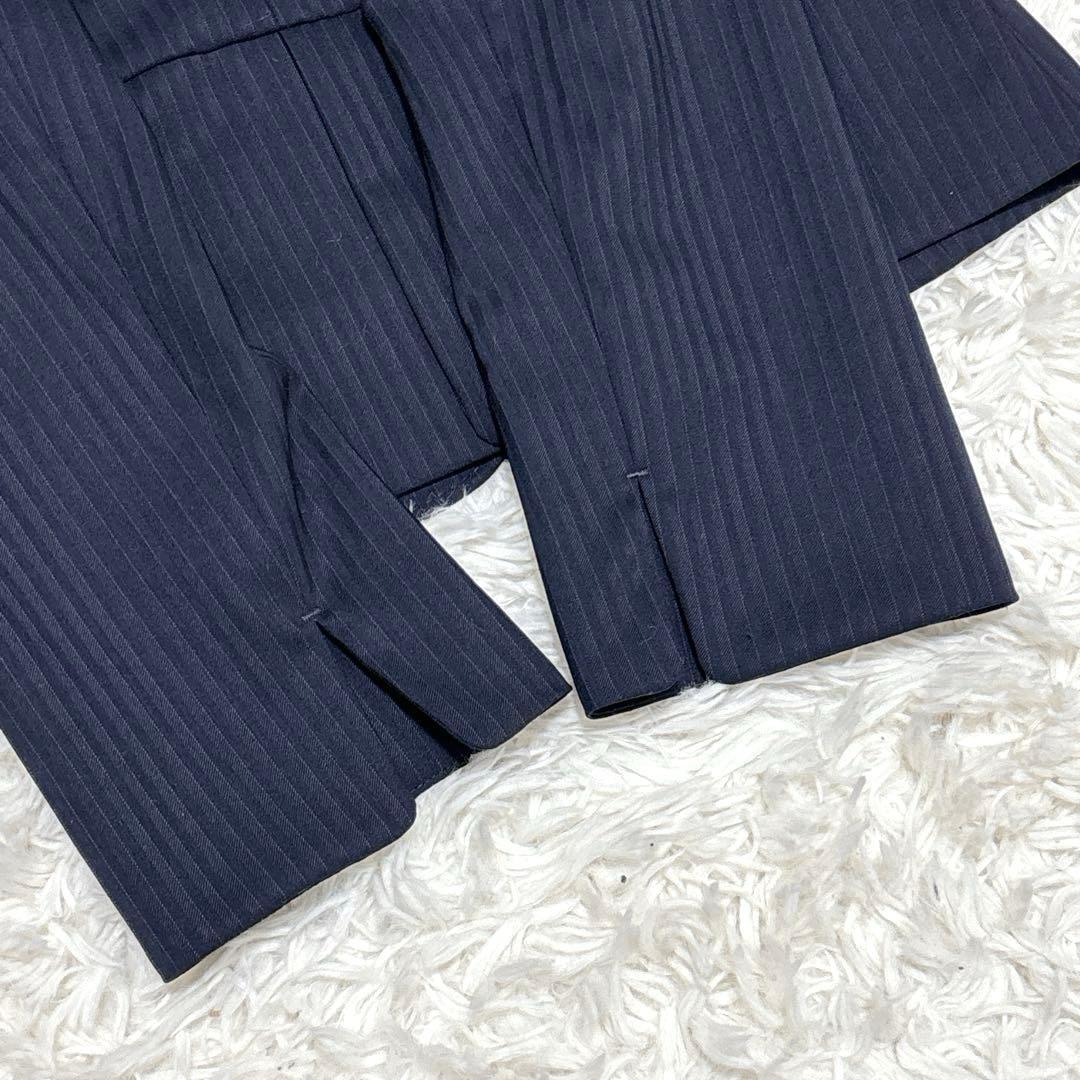 ☆新品・タグ付き☆ n♡line シルク混 パンツスーツ　ネイビー ストライプ