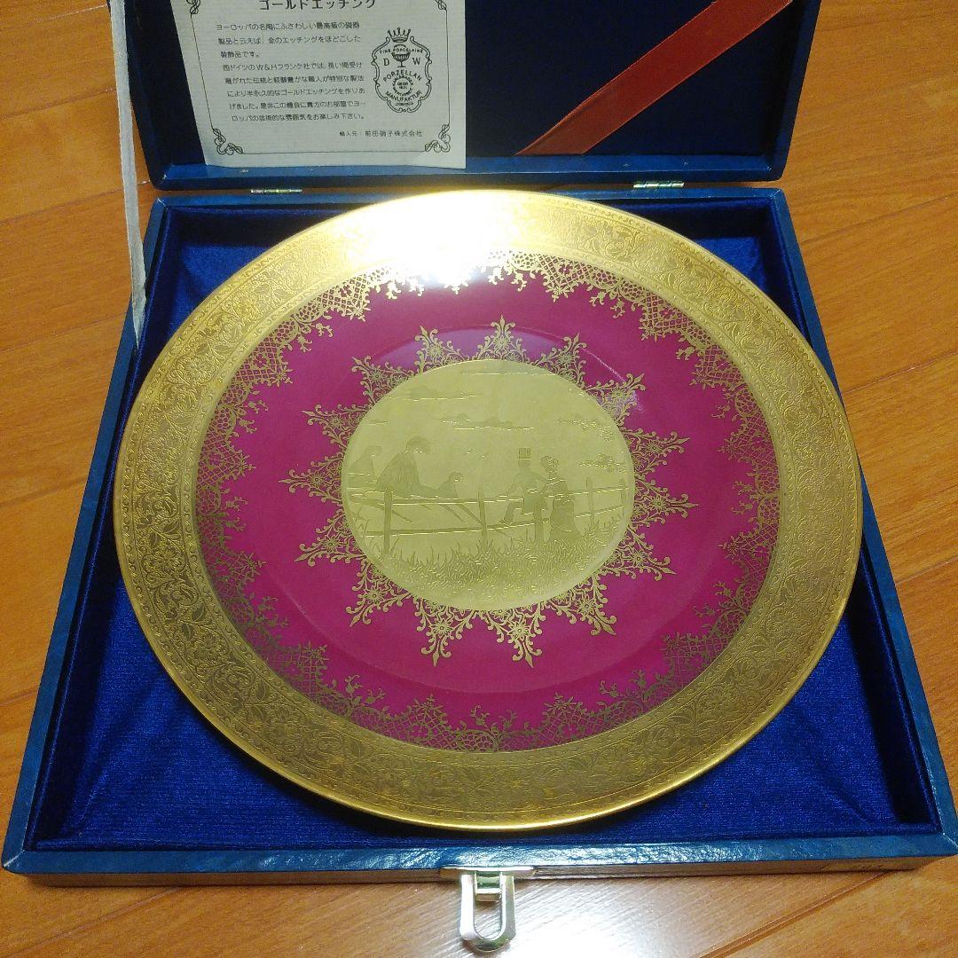 DWポーセリン　ゴールドエッチング　絵皿