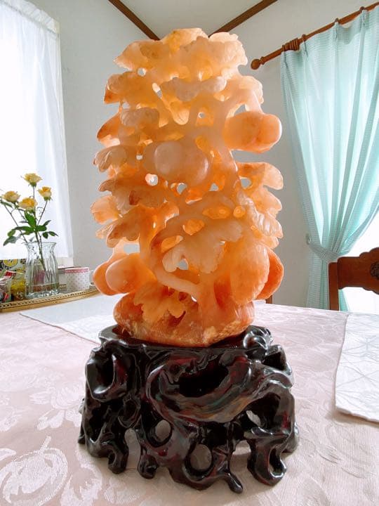 中国天然石 中国近代骨董美術 置物 インテリア 果汁