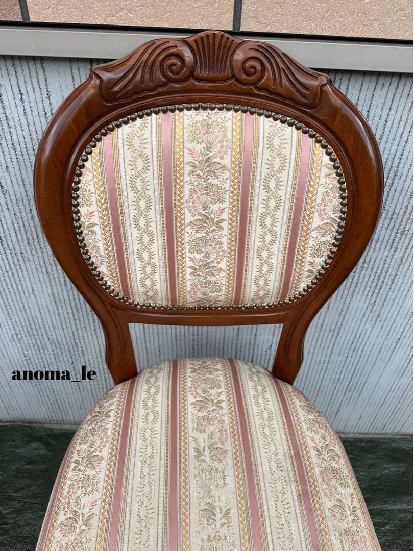 【ダイニングチェア】2 イタリア　木製　猫足　ロココ調　アンティークヴィンテージ