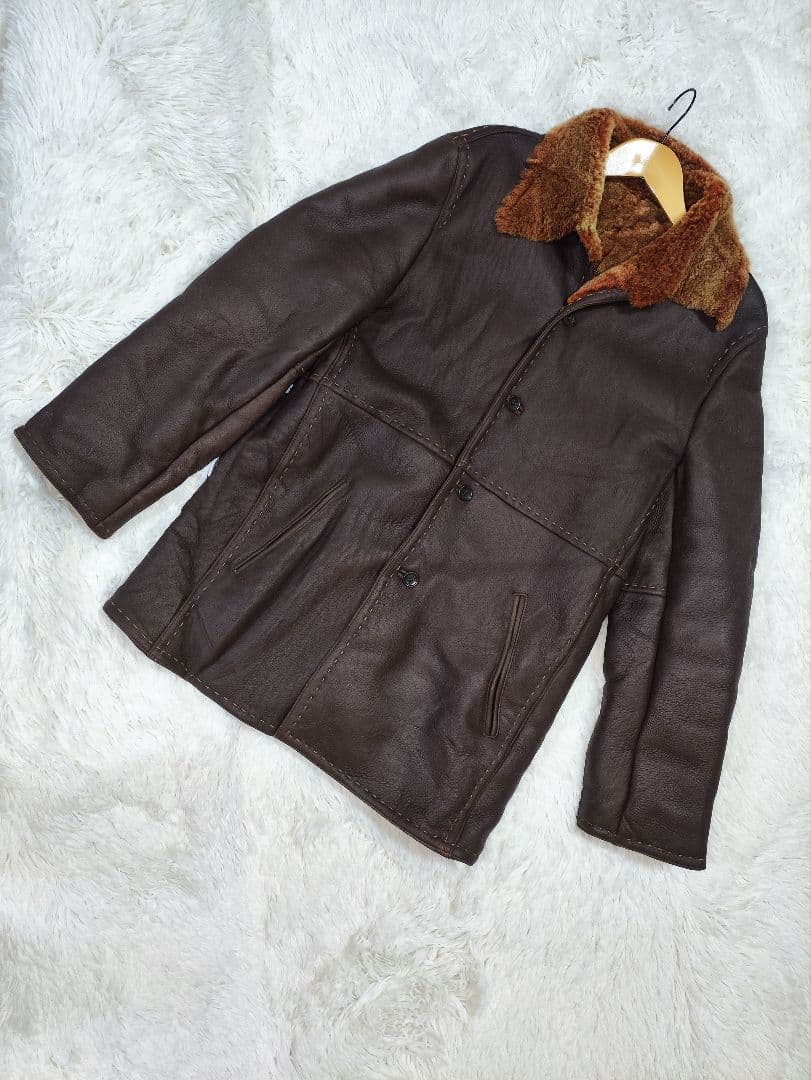 メンズティラノス リアル レザー ムートン コート L 羊革