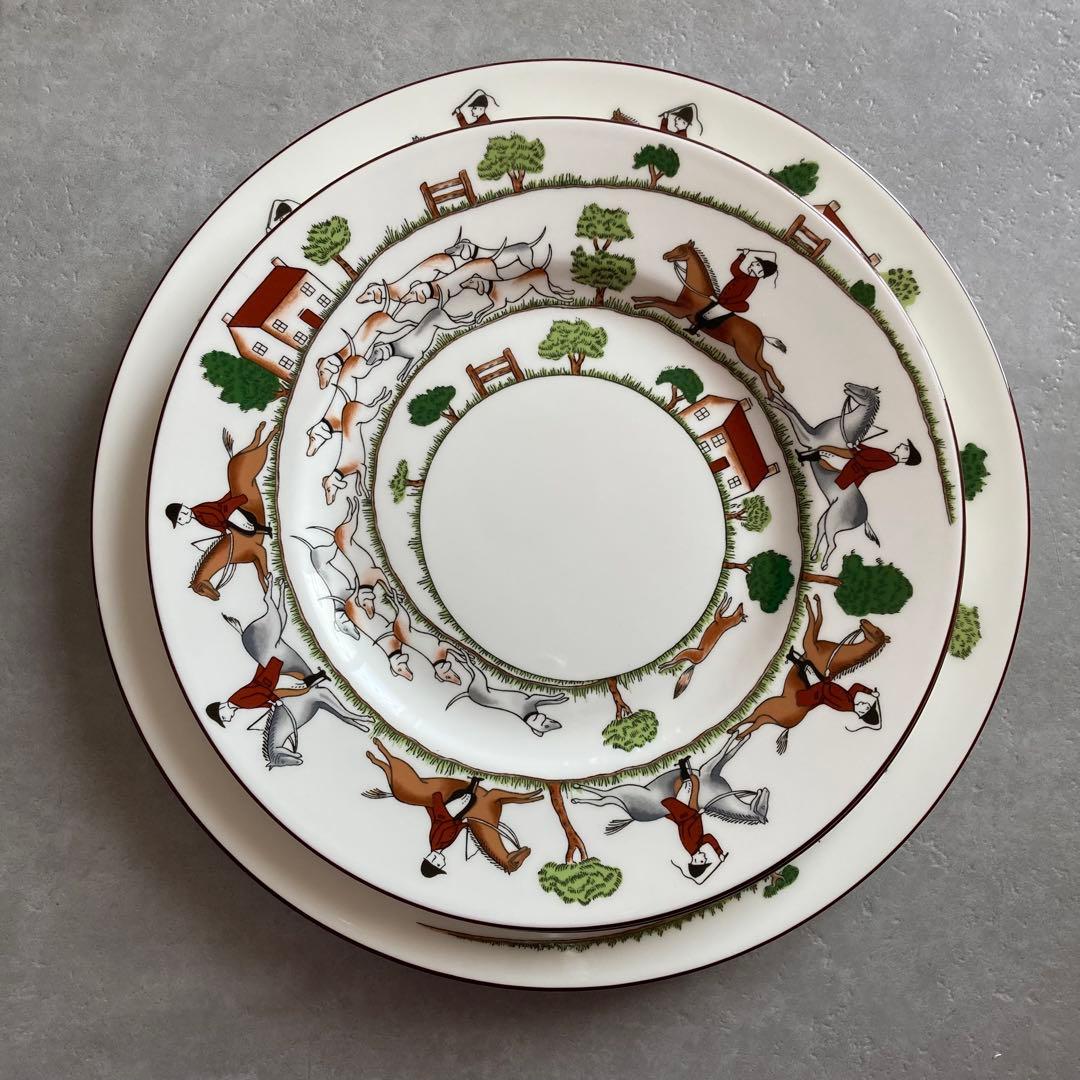  ウェッジウッド ハンティングシーン プレート3枚セット