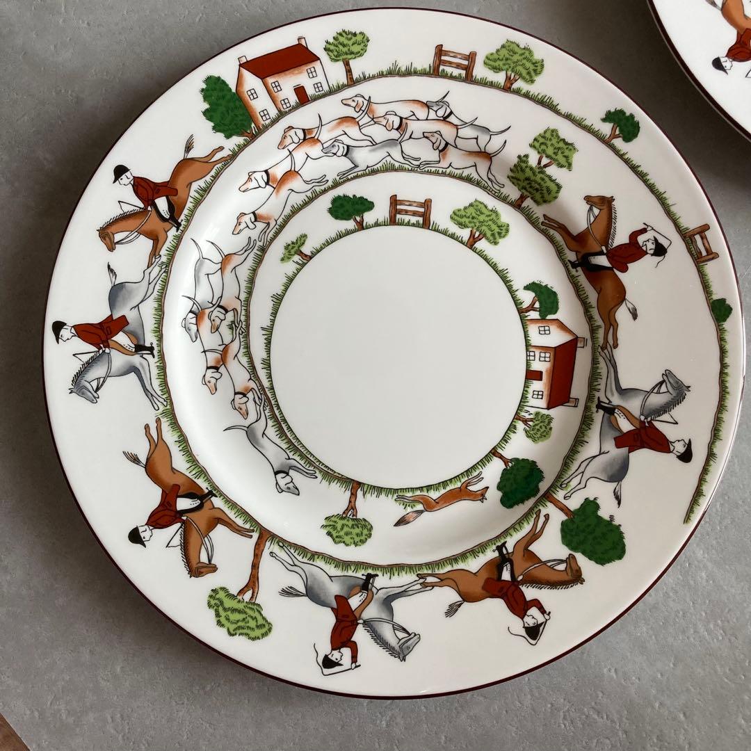  ウェッジウッド ハンティングシーン プレート3枚セット