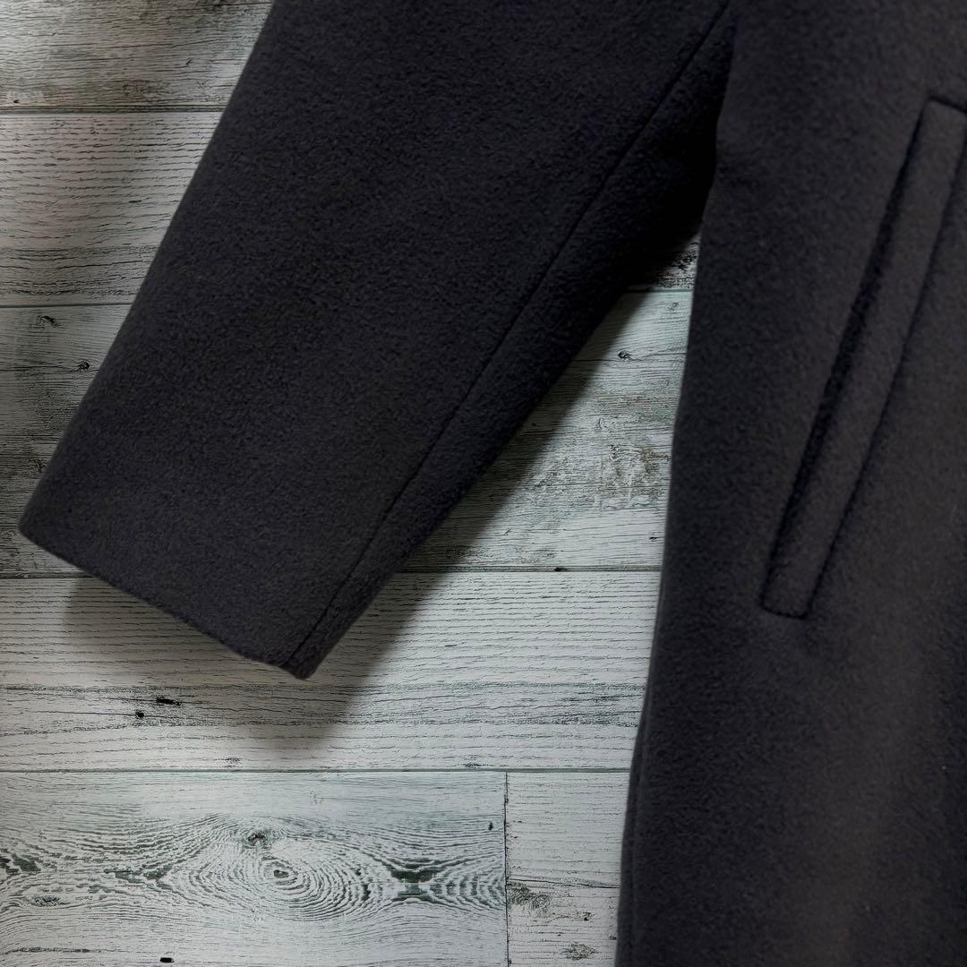 ☆ほぼ未使用☆NBB×MANTECOノーカラーVコート　チャコール　Mサイズ