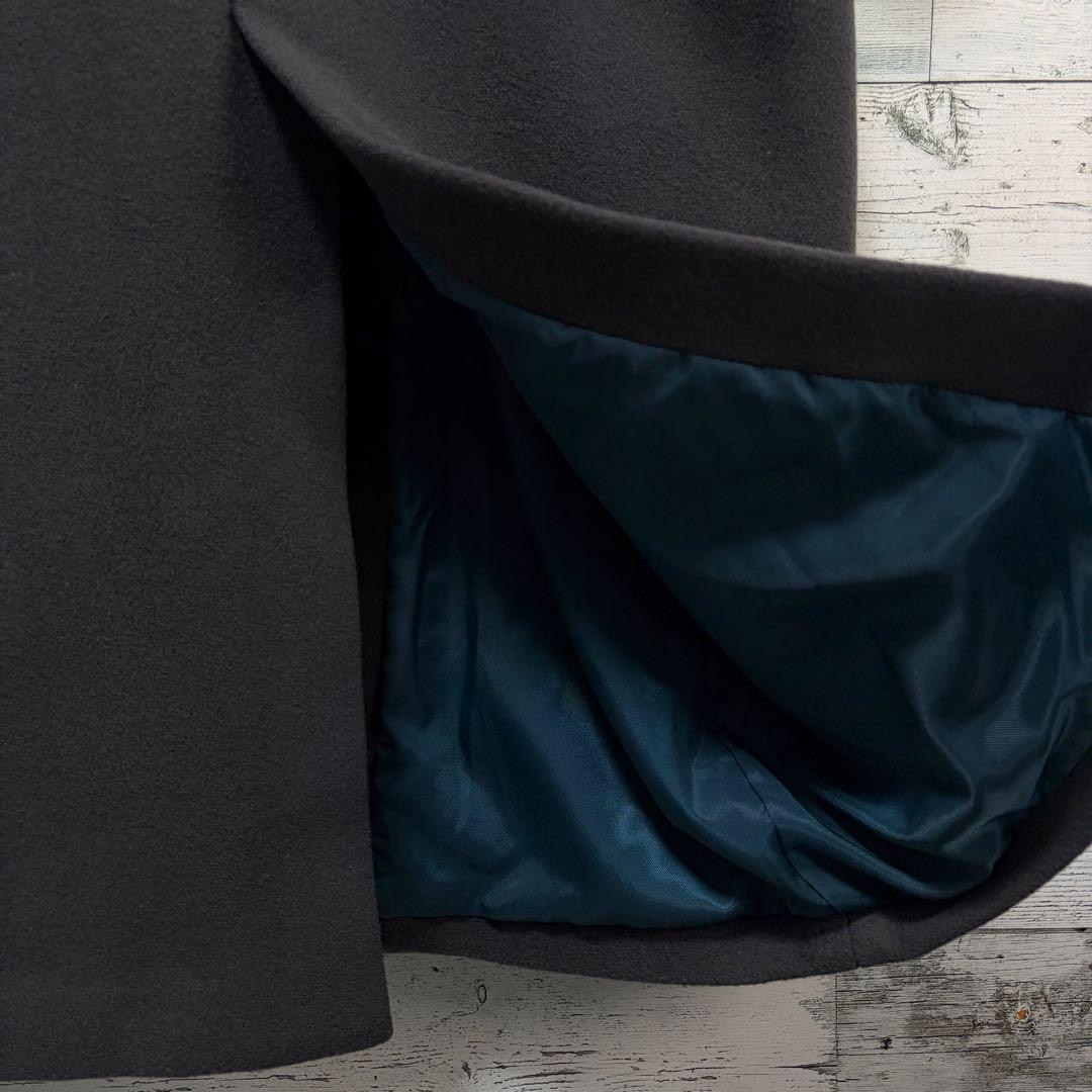 ☆ほぼ未使用☆NBB×MANTECOノーカラーVコート　チャコール　Mサイズ