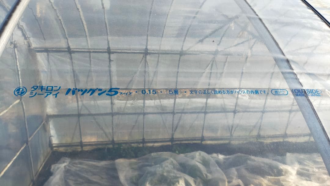 農業用ビニールハウス 3.6mx5.4m、両側巻上げ窓付き