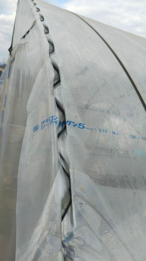 農業用ビニールハウス 3.6mx5.4m、両側巻上げ窓付き