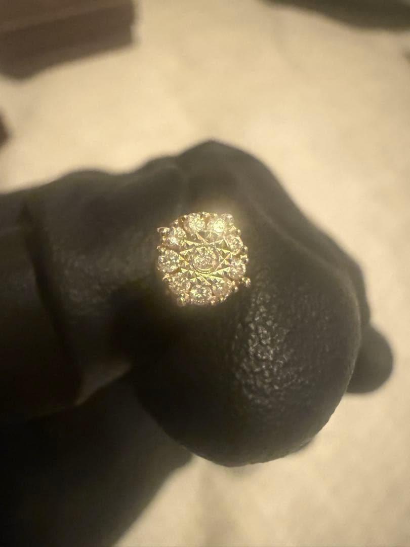 ダイヤモンド 1OK イエローゴールド ピアス 5mm