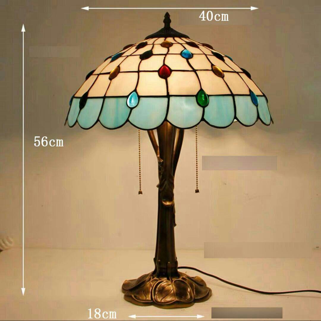 ティファニースタイルテーブルランプ電気スタンドガラスランプオーシャンフェニッ3