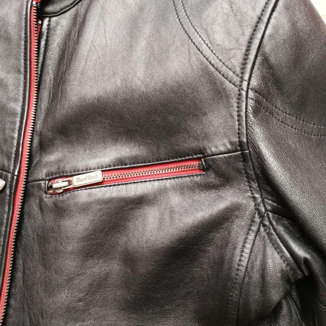 ハードロックカフェ革ジャン 黒(裏地赤)