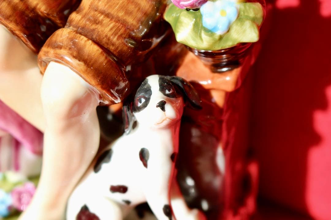 かわいい陶磁器【フィギュリン　羊飼いの男女】