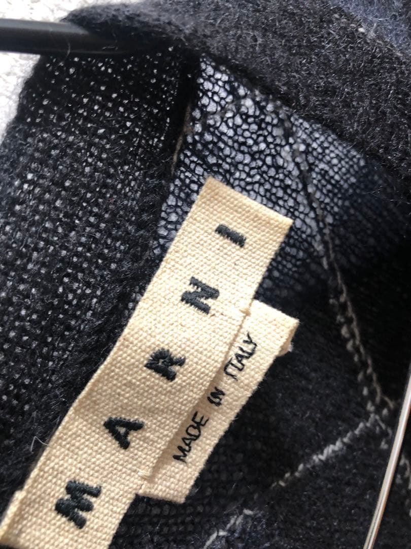 MARNI アーガイルカーディガン　ブラックネイビー