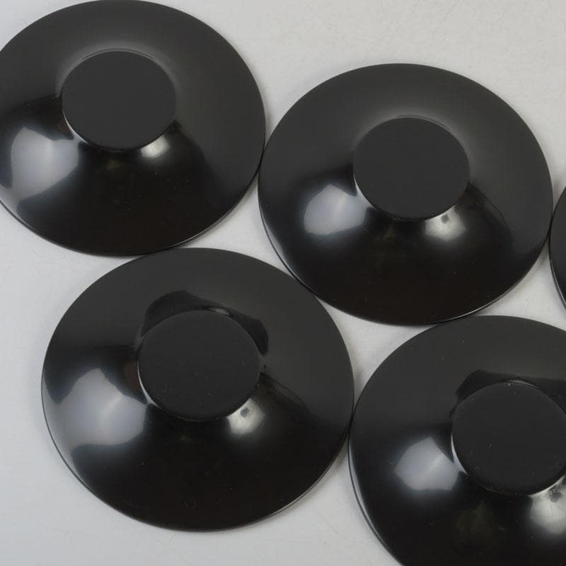 和食器　輪島塗　文化功労者　三谷吾一作　千羽鶴沈金　茶托　五客　共箱　V9771