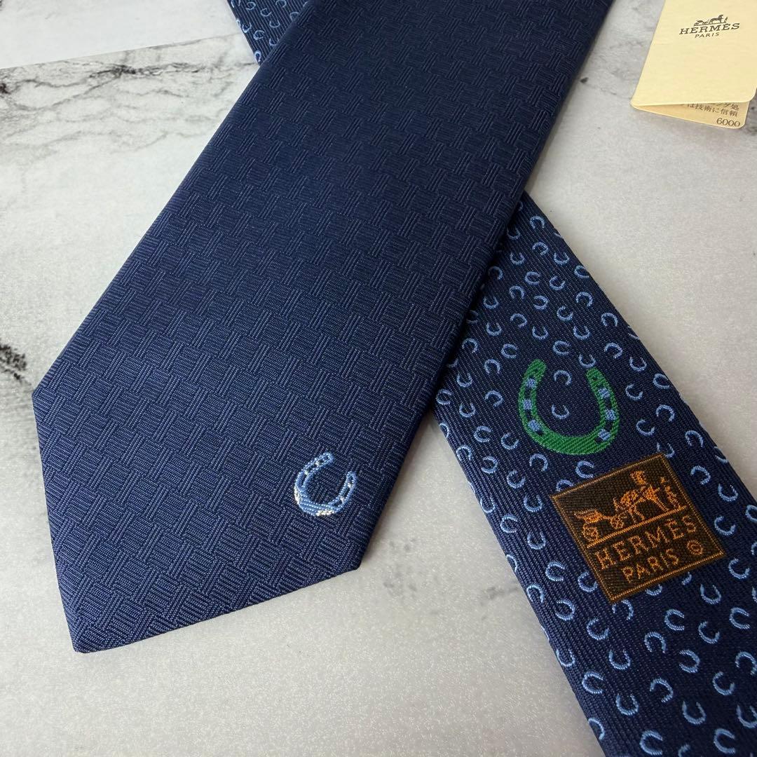 箱タグ付き✨HERMES ネクタイ フェール ア シュヴァル 現行タグ 7cm
