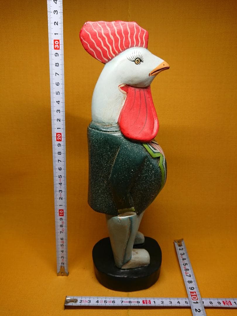 ビンテージ　アート　ニワトリ　人形　置物　インテリア　工芸品　美術品　A3453