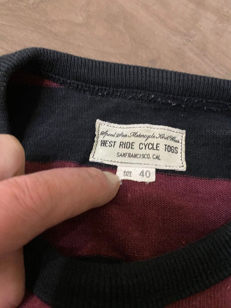 サイズ40 WESTRIDE 極厚ボーダー ロングTシャツ ヘビーウエイト