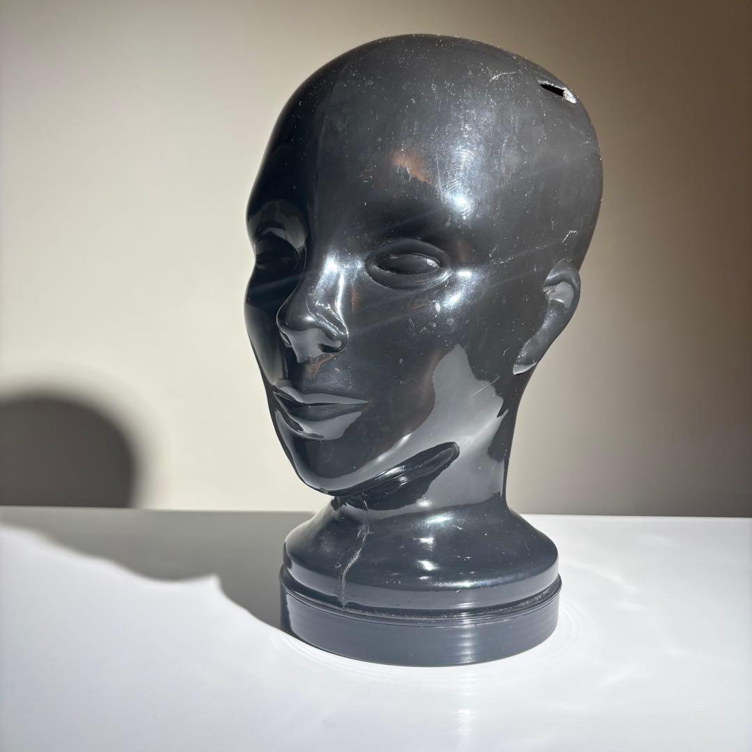 黒の頭部のマネキン型貯金箱 ポストモダン スペースエイジ ヴィンテージ