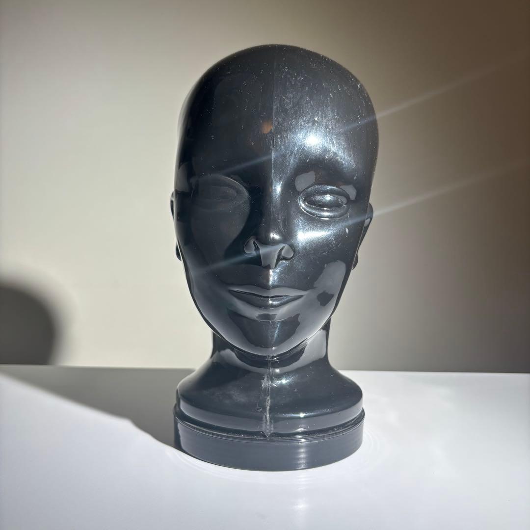 黒の頭部のマネキン型貯金箱 ポストモダン スペースエイジ ヴィンテージ