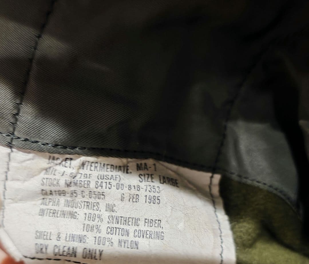 さ*こ様 ALPHA MA-1 フライトジャケット メンズ カーキ ワッペン付