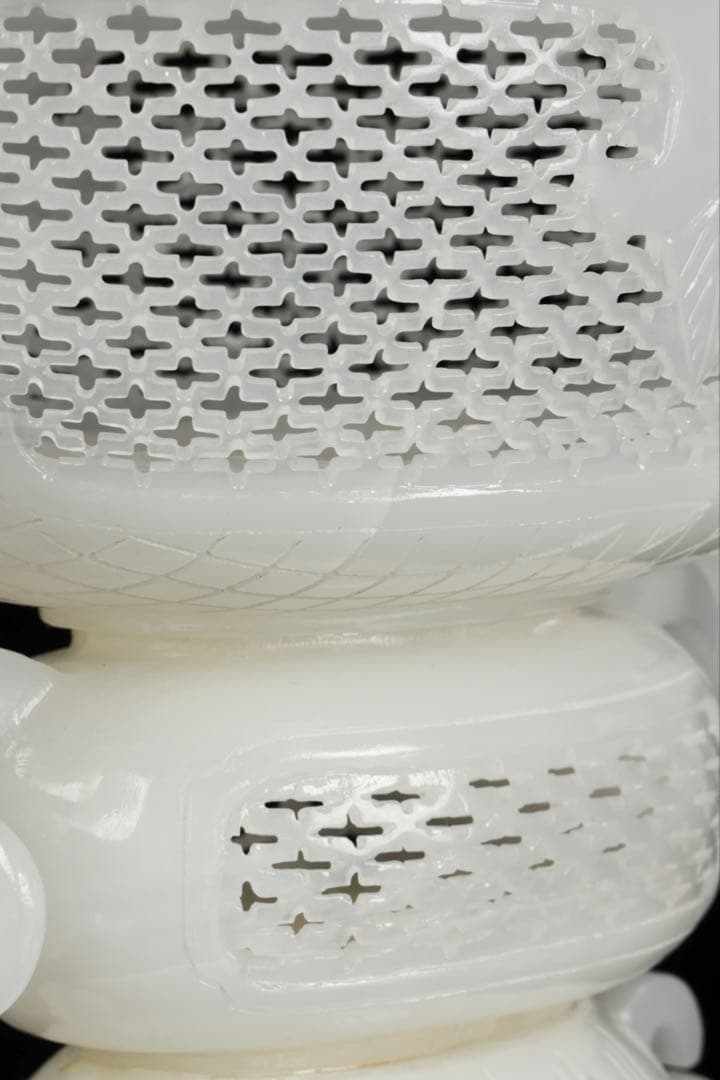 大*発様 中国古玩 白玉石大香炉 龍透彫細密彫刻 高さ36cm 唐物 古美術品