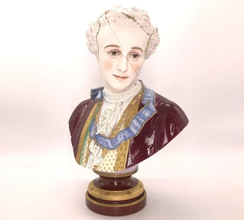 【 C.BauRy制作 】　セラミック貴族胸像　19世紀後期