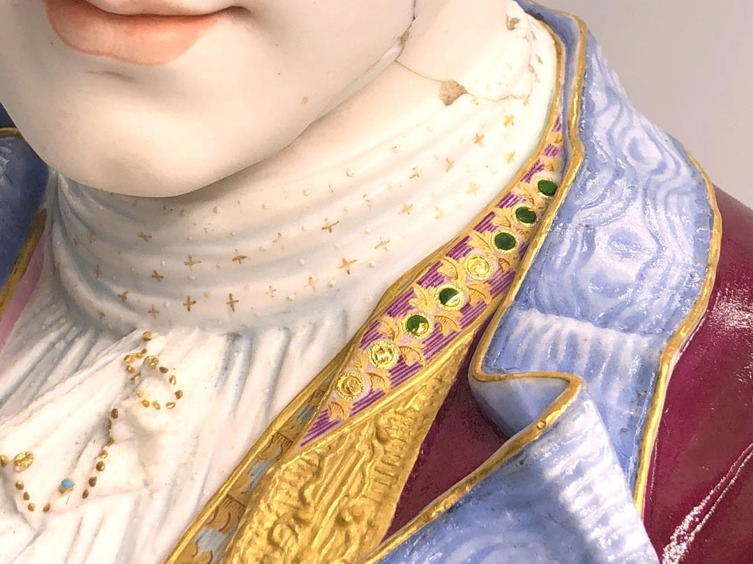 【 C.BauRy制作 】　セラミック貴族胸像　19世紀後期