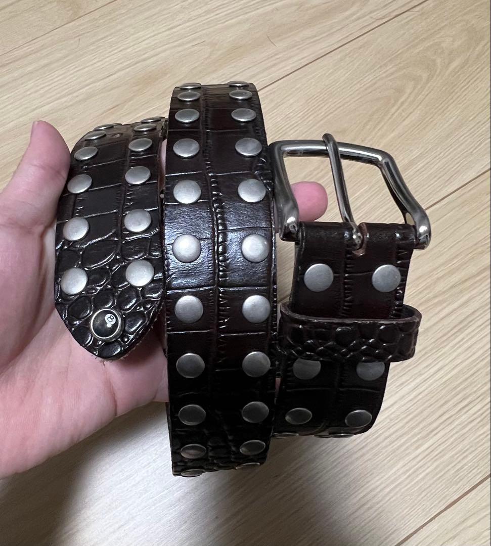 【週末セール】STUSSY 8 BALL STUDDED BELT L/XL