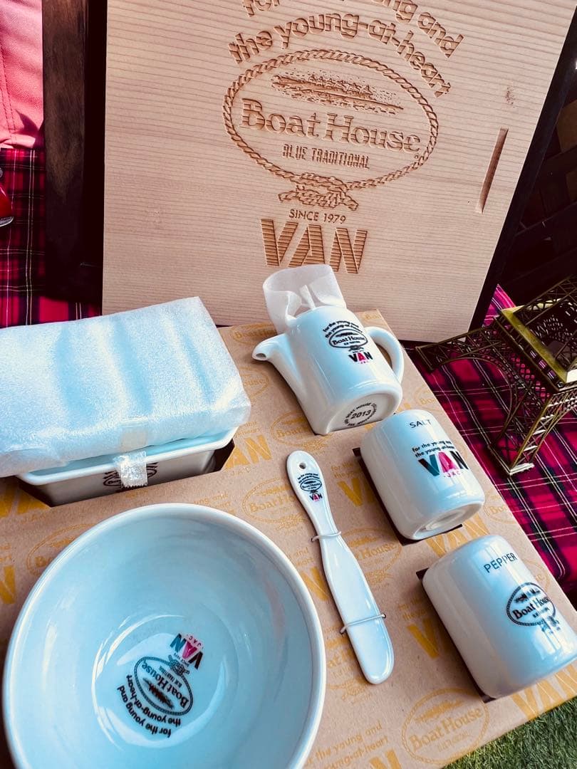 値引VAN、ボートハウス、コラボ陶器製食器セットコンプリート大変貴重！