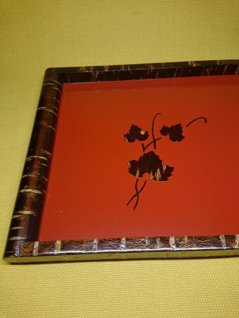 【美品】桜皮細工　トレー　お盆　置物　インテリア　工芸品　美術品　A1158