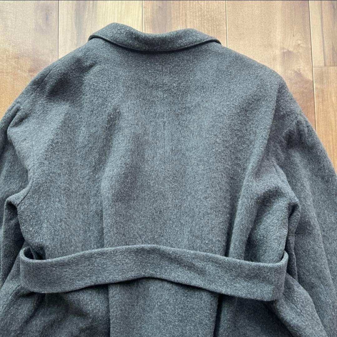 あめ様　北欧暮らしの道具店 アレンジ襟のかろやかチェスターコート グレー