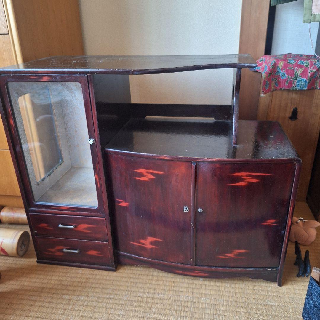 塗　伝統工芸　茶棚　飾り棚　茶箪笥　煎茶棚　和家具　座敷　蒔絵　漆塗り　　和室