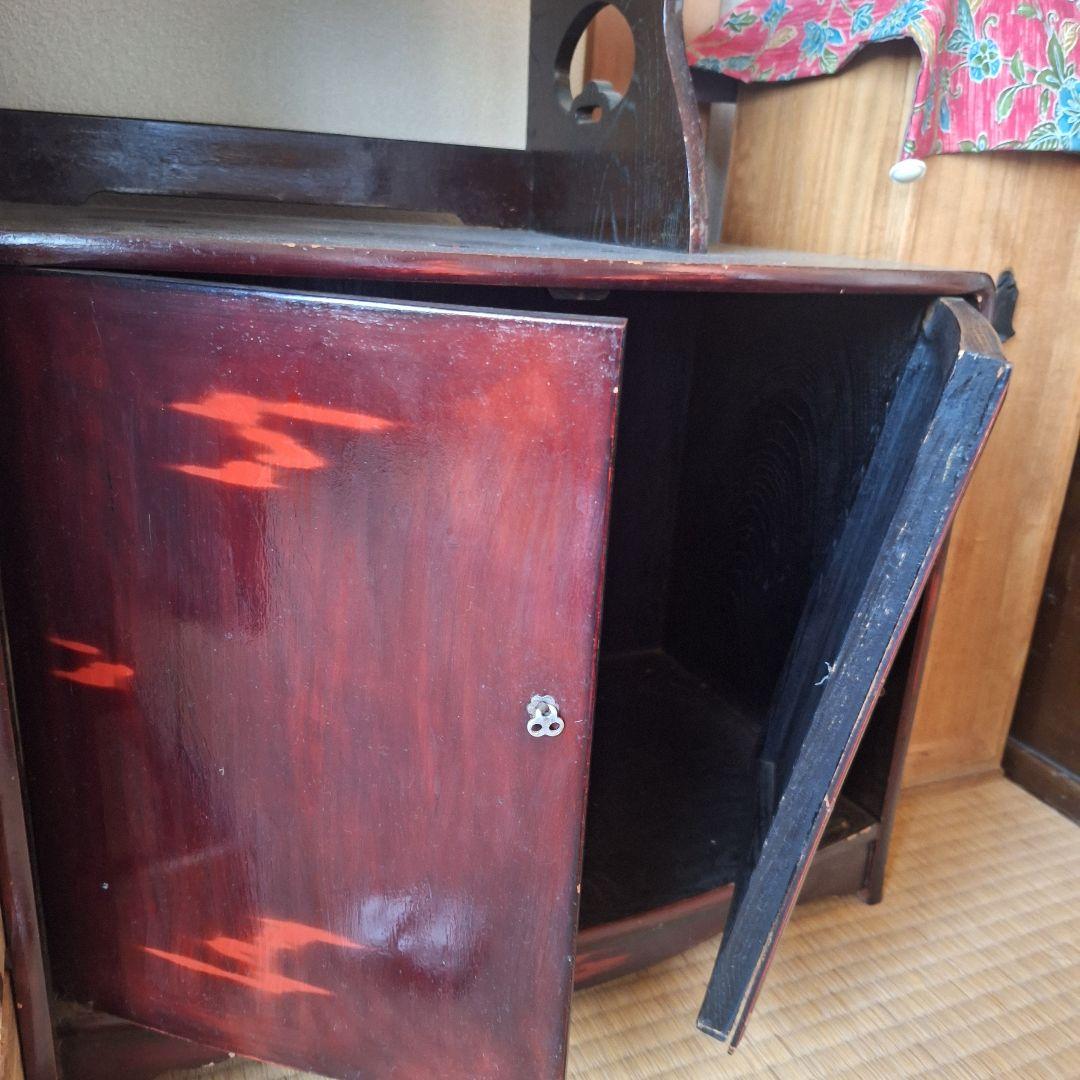 塗　伝統工芸　茶棚　飾り棚　茶箪笥　煎茶棚　和家具　座敷　蒔絵　漆塗り　　和室