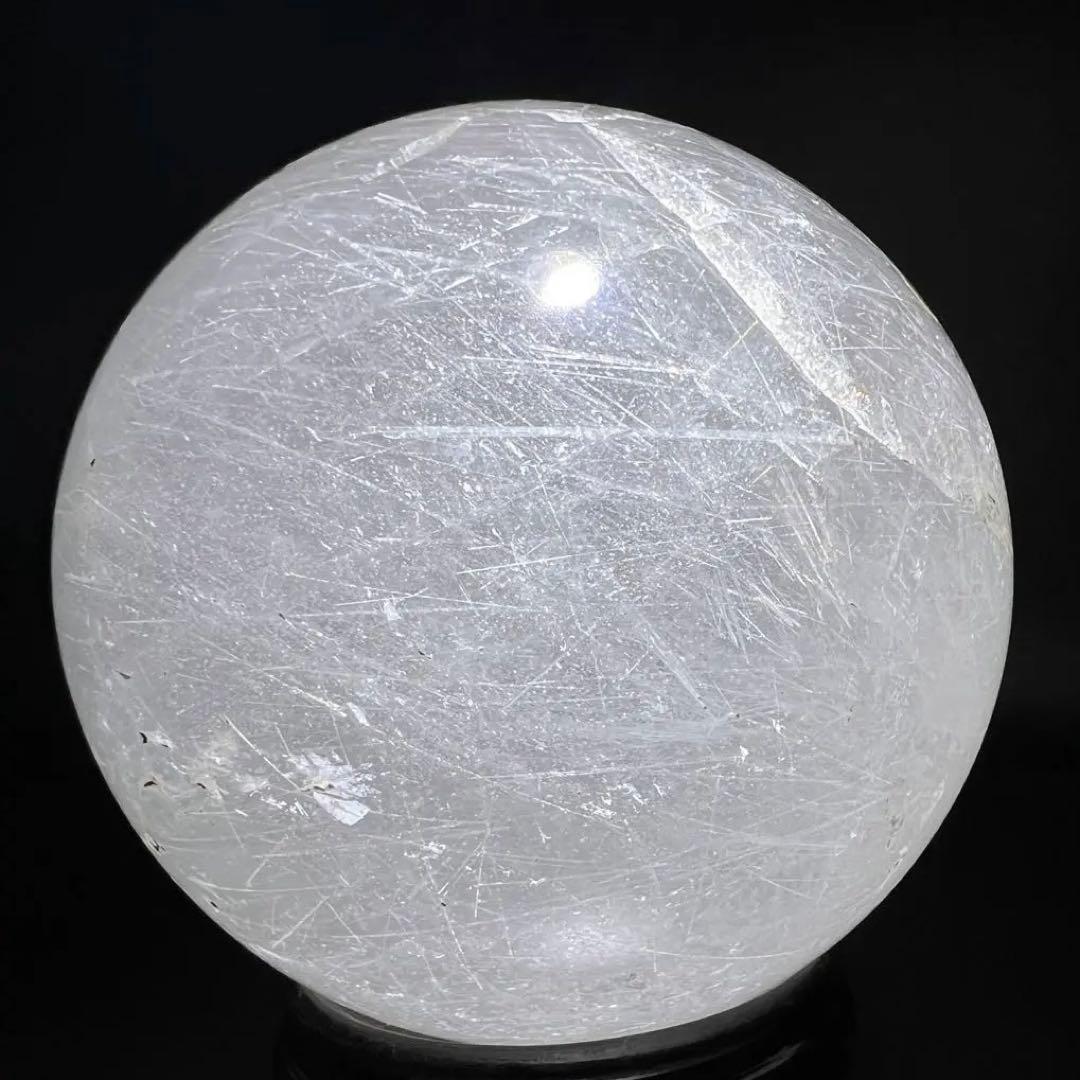 ✳️専用‼️特大 存在際立つ極上丸玉✨虹入り 水晶 丸玉 ルチル 角閃石 天然石
