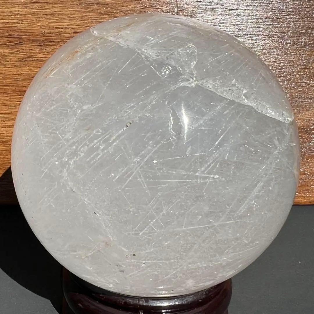 ✳️専用‼️特大 存在際立つ極上丸玉✨虹入り 水晶 丸玉 ルチル 角閃石 天然石