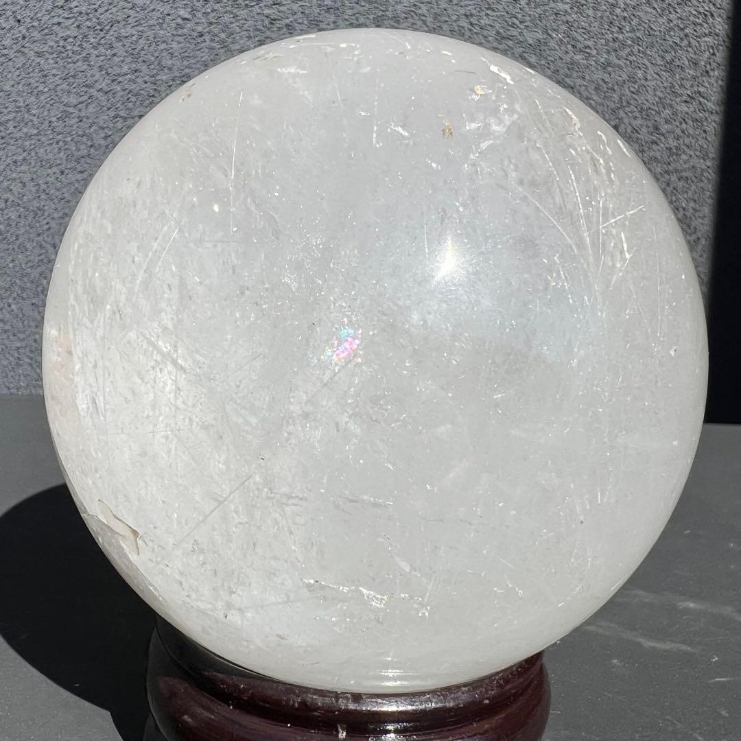 ✳️専用‼️特大 存在際立つ極上丸玉✨虹入り 水晶 丸玉 ルチル 角閃石 天然石