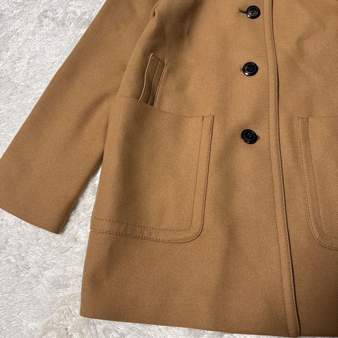 TOMORROW LAND キャメル色 フード付きピーコート カシミヤ混