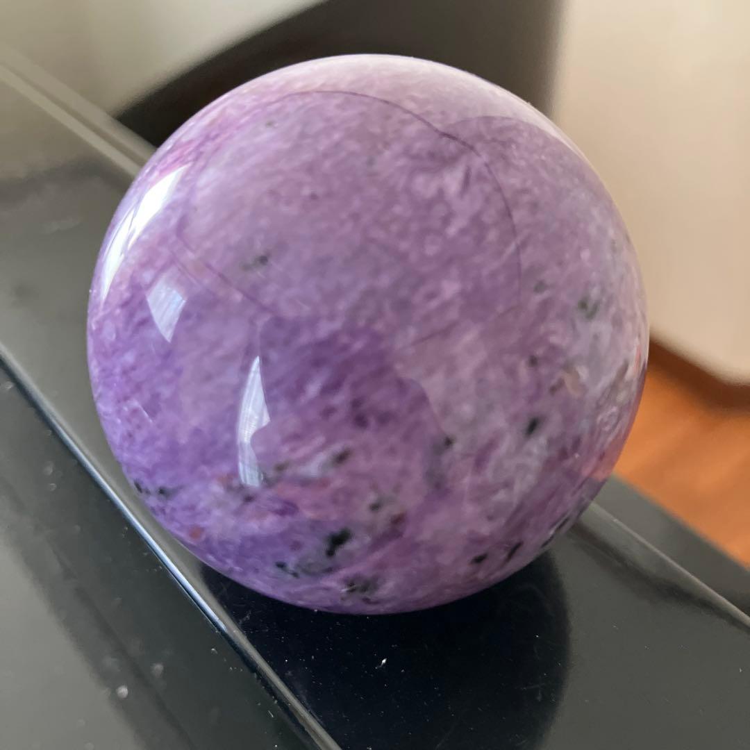 高品質！チャロアイト　スフィア　天然石置物　E206