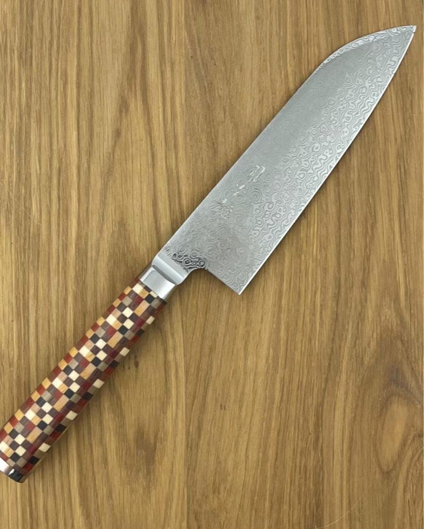 龍泉刃物　鳳炎龍　コアレス　vg10 + vg2 三徳170mm 寄木ハンドル