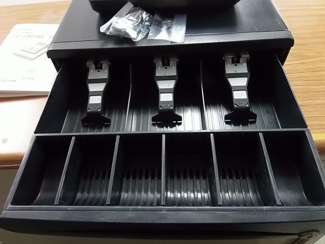 人気の黒1222設定無料カシオTE-340かなめくり機能インボイス対応レジスター