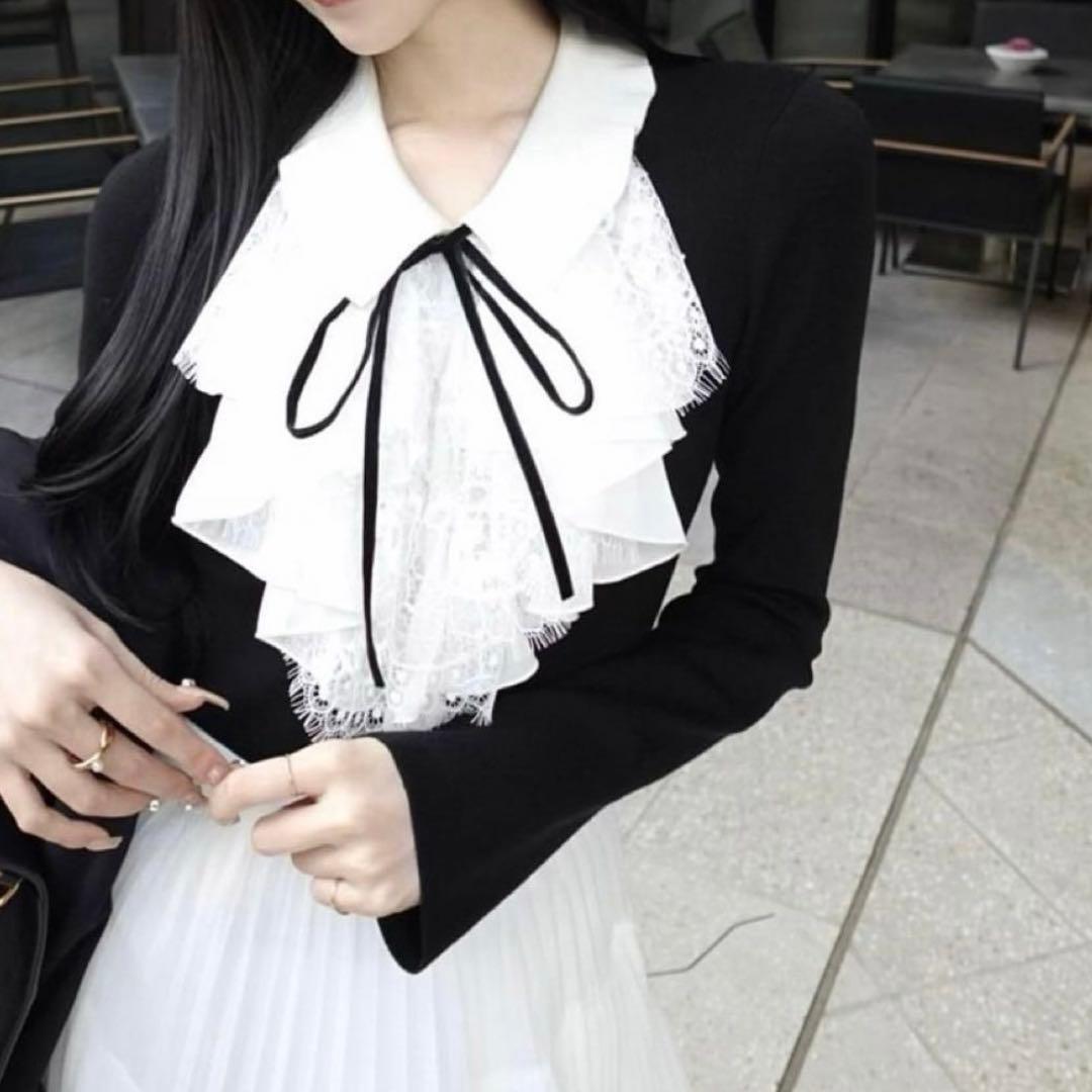 SNIDEL Sustainable レイヤード ラッフルニットプルオーバー