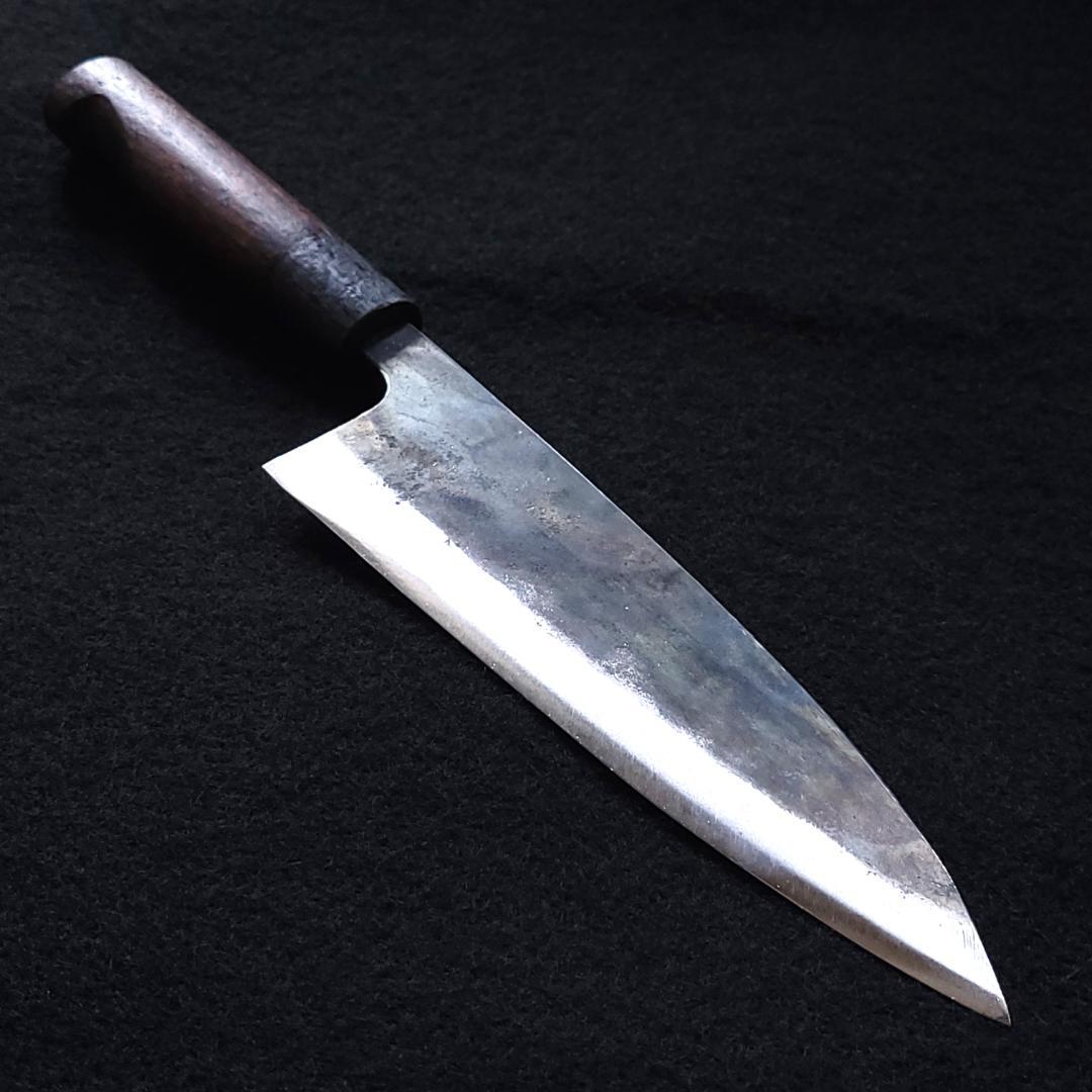 青紙1号 黒打 万能包丁 180㎜ #9327 焼柄 月光作 日本製