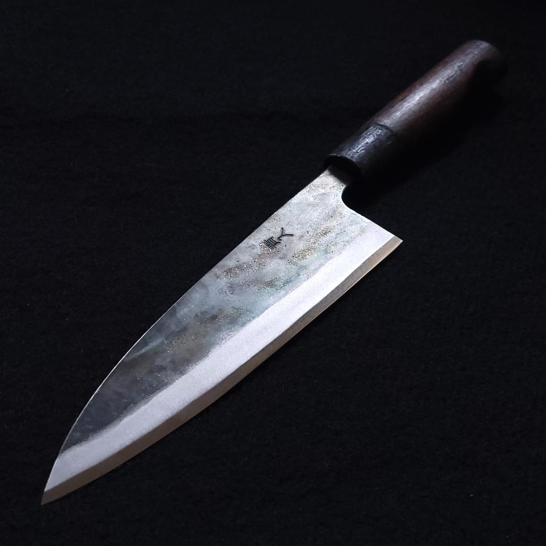 青紙1号 黒打 万能包丁 180㎜ #9327 焼柄 月光作 日本製