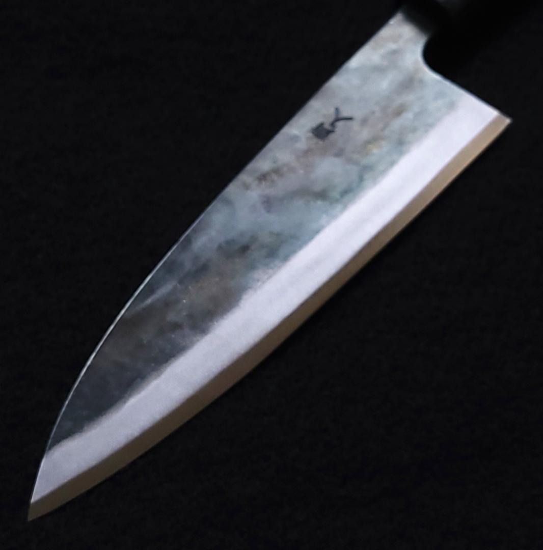 青紙1号 黒打 万能包丁 180㎜ #9327 焼柄 月光作 日本製