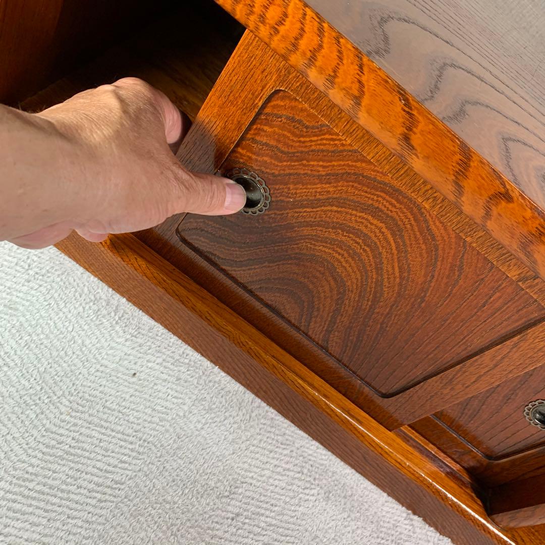 A861⭐︎雰囲気のある欅の杢 違い棚と戸棚付 置き床