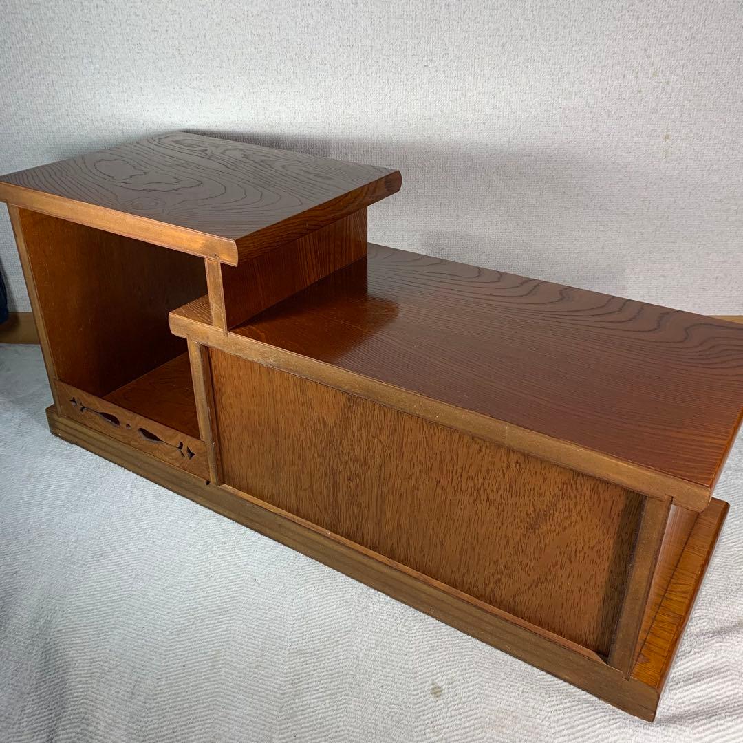 A861⭐︎雰囲気のある欅の杢 違い棚と戸棚付 置き床