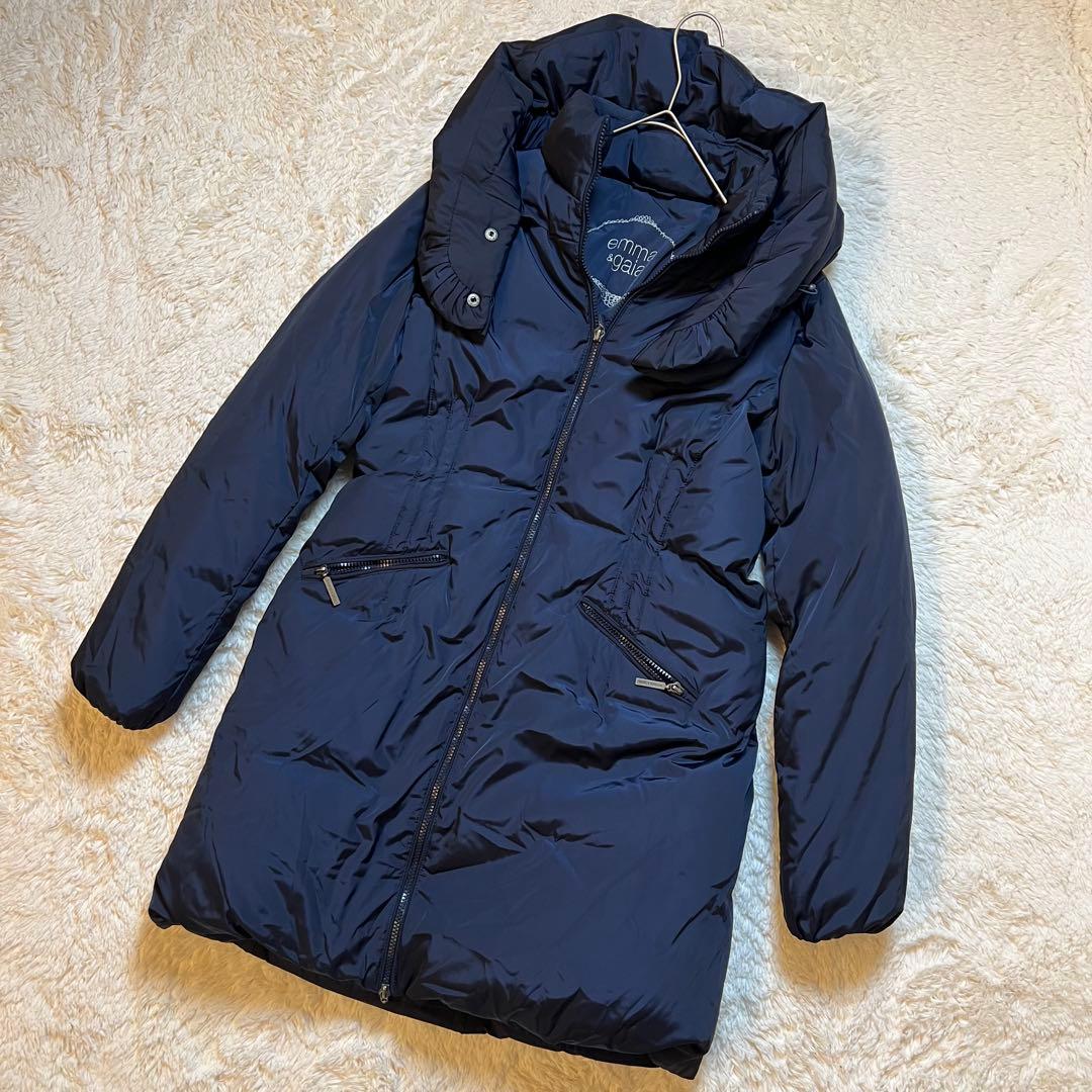 美品✨ EMMA&GAIA ロングダウンコート ネイビー 早い者勝ち