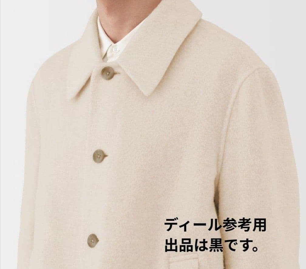 MUJI Labo　カシミヤ混ショートステンカラーコート　XL　黒　未使用タグ付