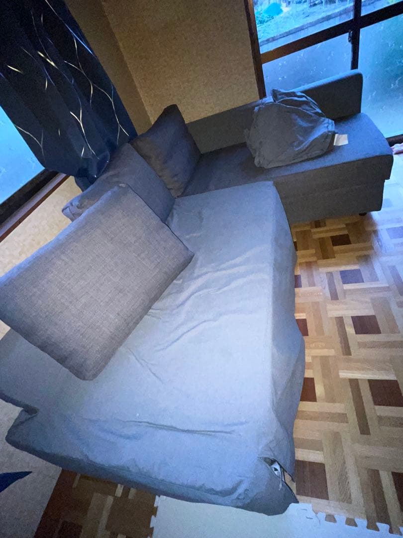 美品　イケヤ　ソファベット　グレー L字型 ソファベッド